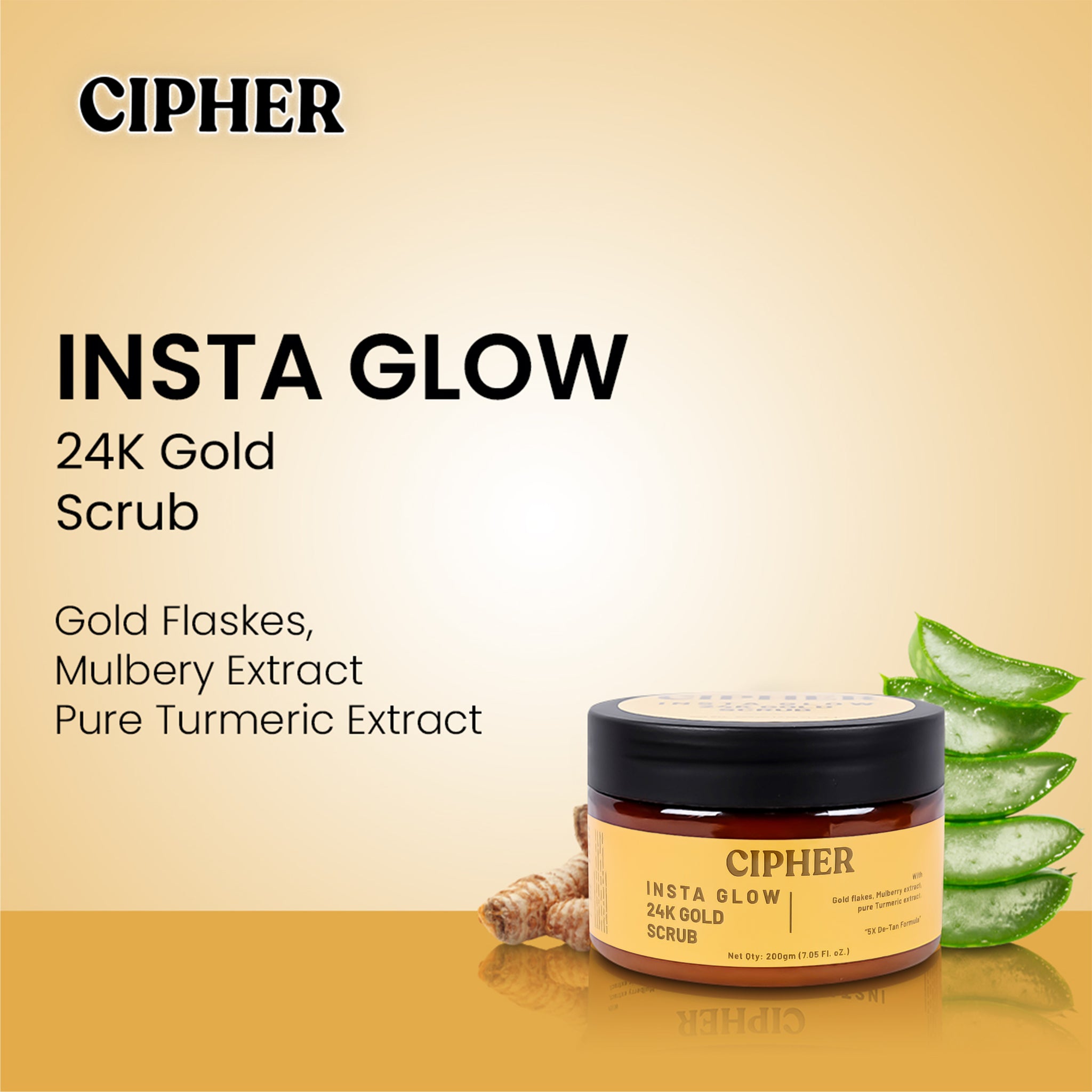 CIPHER Insta Glow 24K Gold Scrub for Women - 200ml